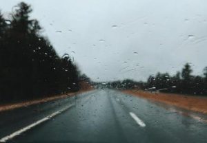 Car driving in high winds